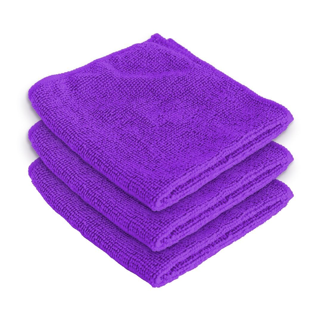 Homestic Pack of 3 Face Towel | Microfiber Hand Towel | Antibacterial Face Towel | Hair & Face Towel for Man | 400 GSM Towel | SHXS40602 | Purple