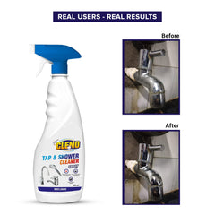 Cleno Tap & Shower Cleaner Spray to Clean Bathroom, Kitchen Tap, Shower, Faucet. Removes Limescale & Hard Water Spot, Soap Scum, Water Stains, Scaling - 450ml (Ready to Use)