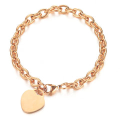 Yellow Chimes Bracelet for Women and Girls Fashion Rosegold Heart Bracelets for Women | Rose Gold Plated Heart Charms Bracelet | Birthday Gift For Girls and Women Anniversary Gift for Wife
