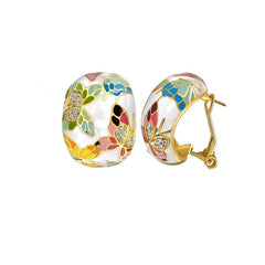 YELLOW CHIMES Queen of Versailles Enamel Austrian Crystal Earrings for Women and Girls (Earrings)