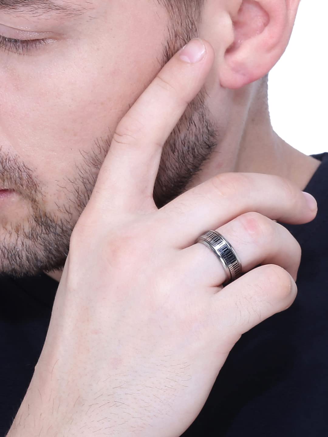 man ring sparkling moissanite ring for men real 925 silver 8*8mm size gem  birthday