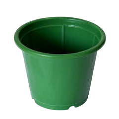 Kuber Industries Durable Plastic Flower Pot|Gamla with Drain Holes for Indoor Home Decor & Outdoor Balcony,Garden,6"x5",Pack of 8 (Green)