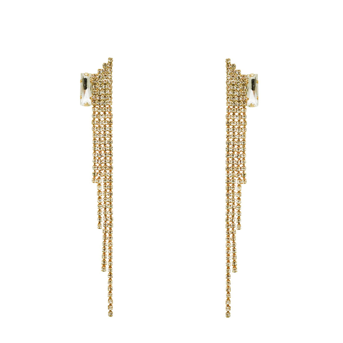 Joker & Witch Glamour Bling Long Gold Earrings for Women