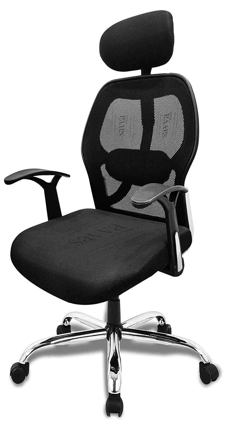 SAVYA HOME Apollo highback Executive Office Chair K (D) - Alloy Steel, Black, Pack of 2