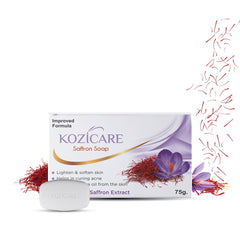 Kozicare Saffron Soap | Skin Brightening & Dark Spot Remover | Real Saffron, Olive Oil, and Kojic Acid Formula | For Face & Body | Smooth, Acne, Scars, Uneven Skin Tone | - 75gm (Pack of 12)