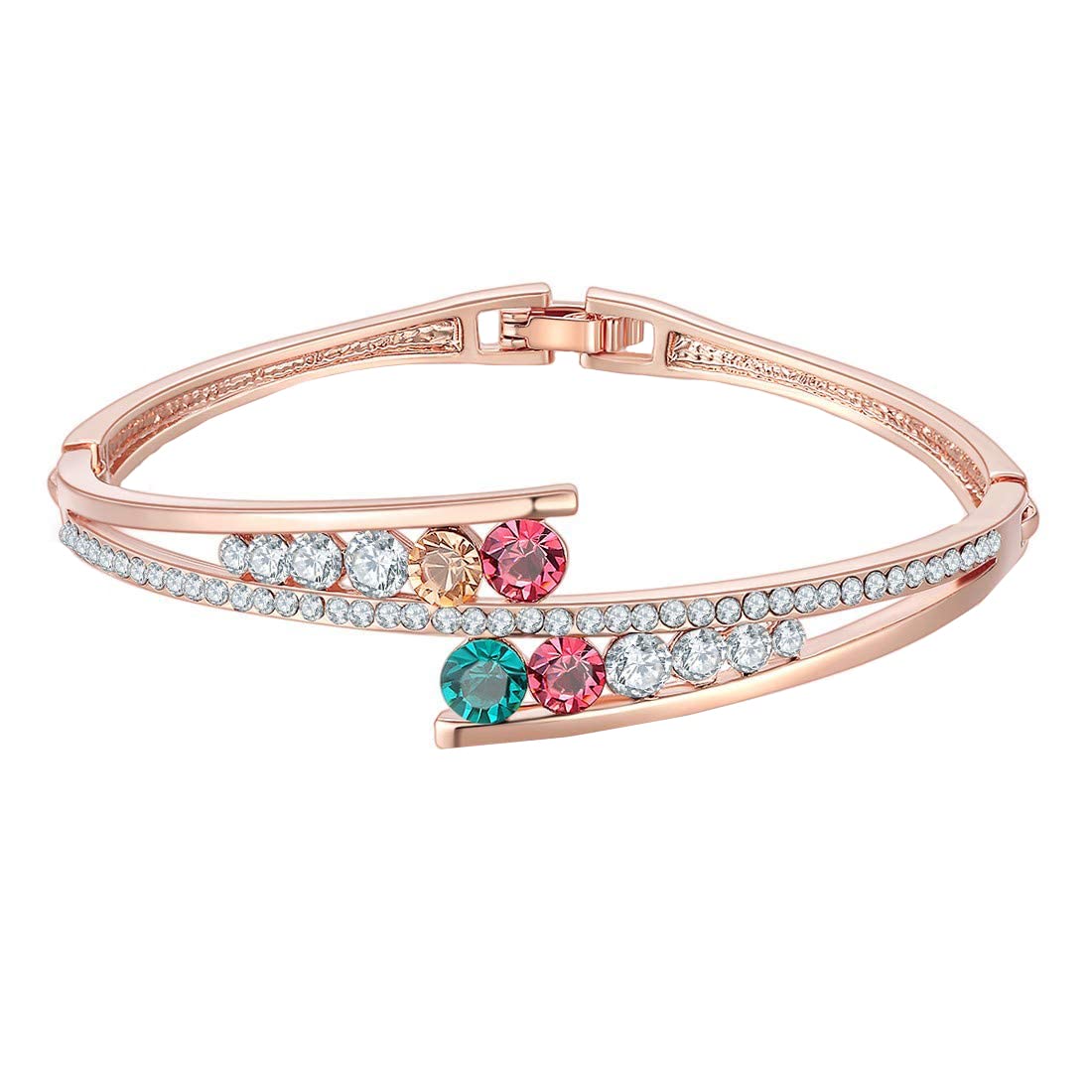 Kairangi Bracelet for Women and Girls | Rose Gold Cubic Zirconia Crystal Style Bracelets for Women | Birthday Gift for Girls and Women Anniversary Gift for Wife
