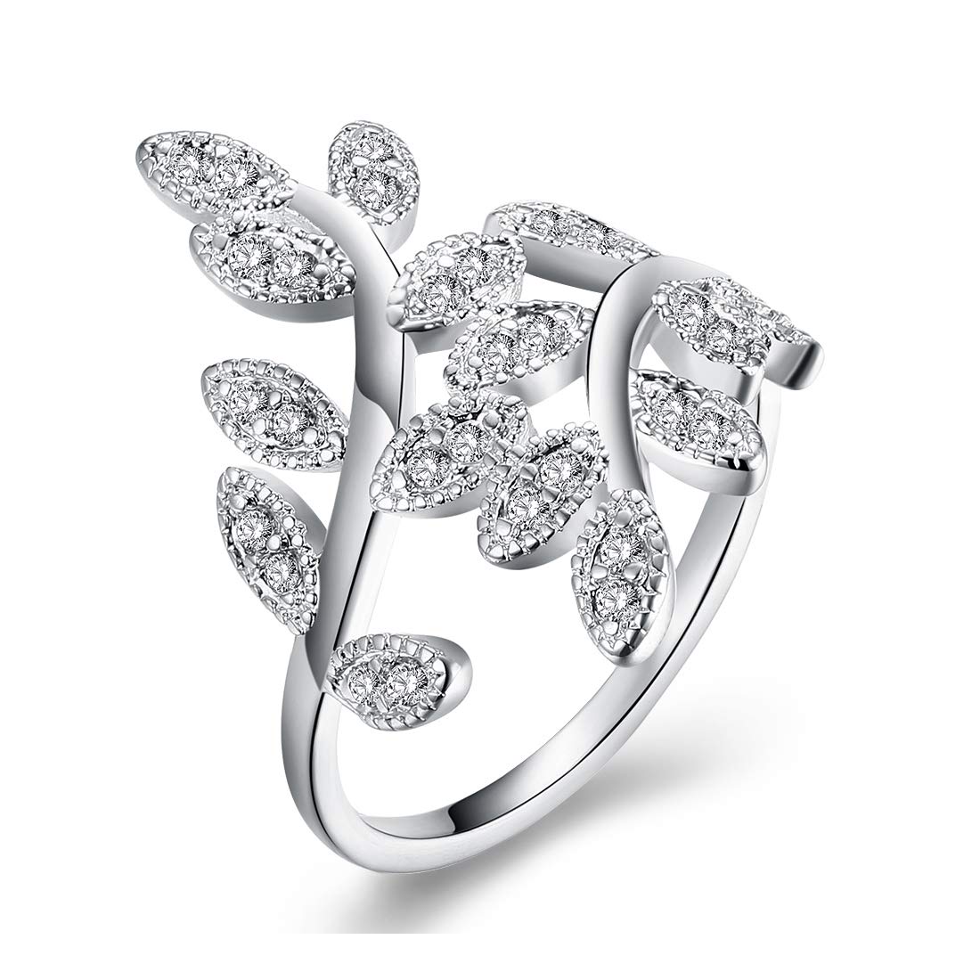 Yellow Chimes Beauty-in-Leaves Silver Ring for Women & Girls