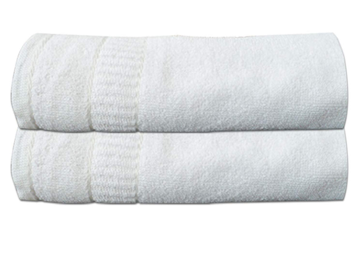 Kuber Industries Cotton 400 GSM 2 Pieces Full Size Bath Towel Set 60x30 (White) -CTKTC8621