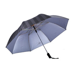 THE CLOWNFISH Umbrella Drizzle Series 2- Fold Auto Open Waterproof Pongee Umbrellas For Men and Women (Stripes Design-Charcoal Black)