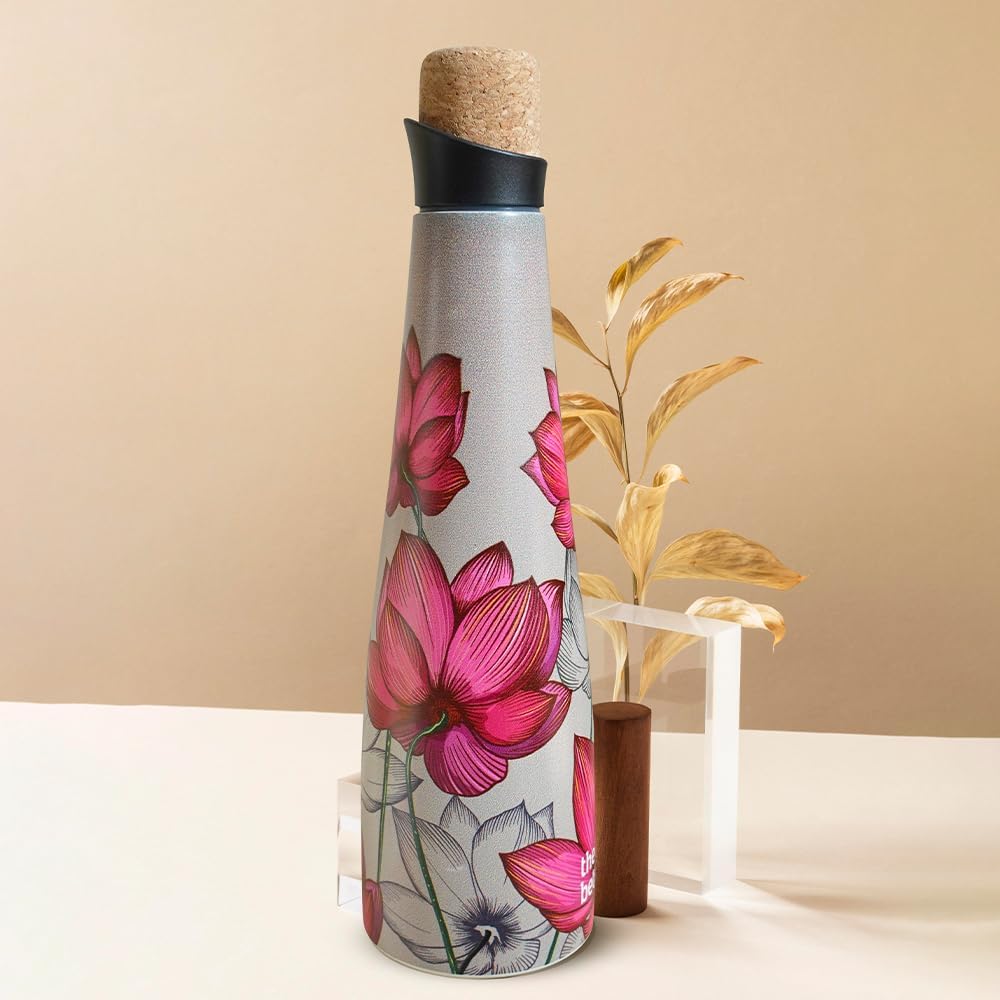 The Better Home Bliss Series Insulated Water Bottle 500ml with Cork Cap Water Bottle for Office Stainless Steel Water Bottles for Kids | Hot & Cold Water Bottle | Aesthetic Water Bottle