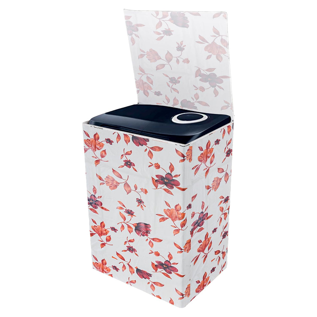 Kuber Industries Washing Machine Cover | Cream Printed Washing Machine Cover | Soft PVC | Top Load Semi-Automatic Washing Machine Cover | Cream