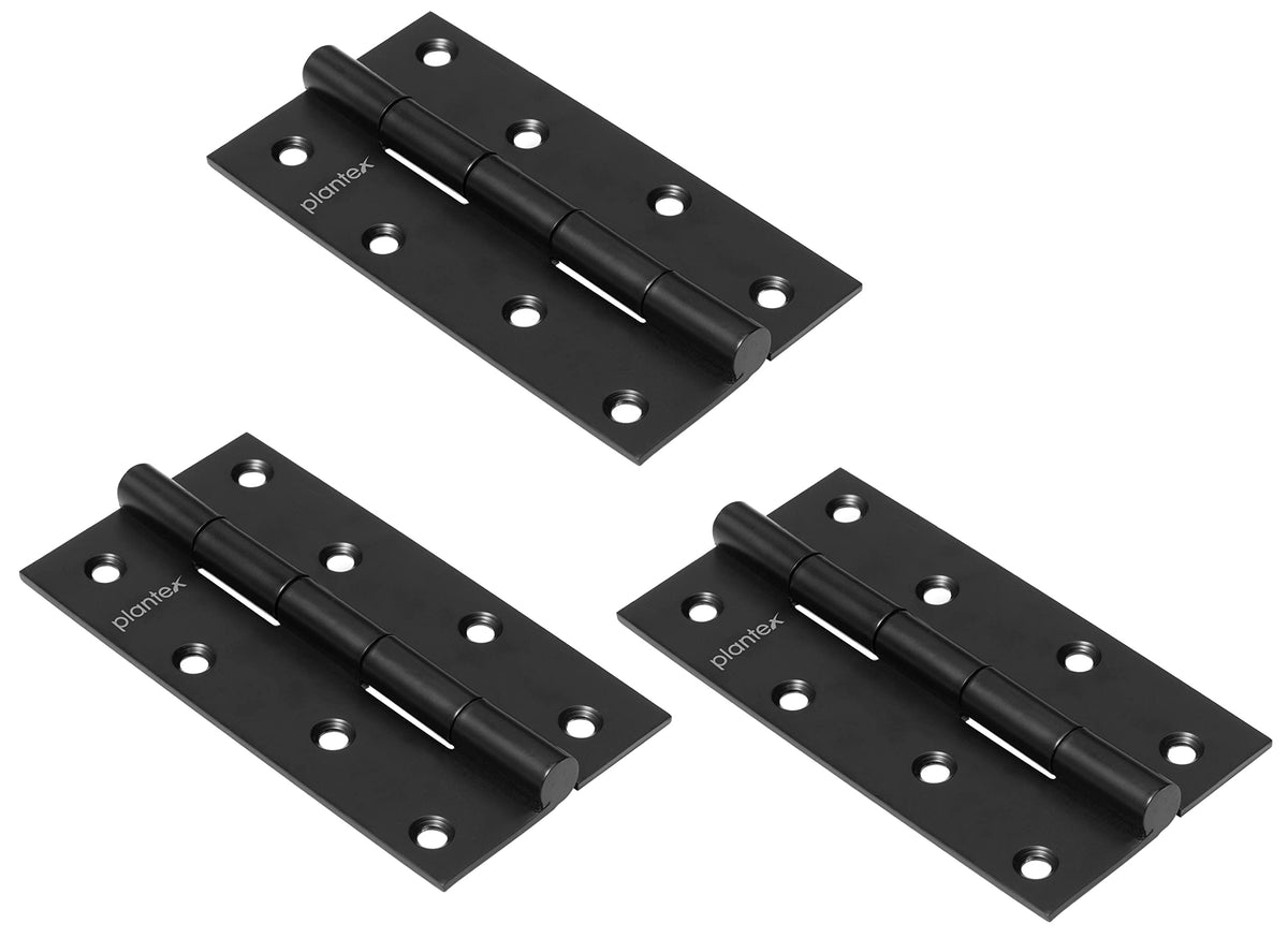 Plantex Heavy Duty Stainless Steel Door Butt Hinges 5 inch x 12 Gauge/2.5 mm Thickness Home/Office/Hotel for Main Door/Bedroom/Kitchen/Bathroom - Pack of 48 (Black)