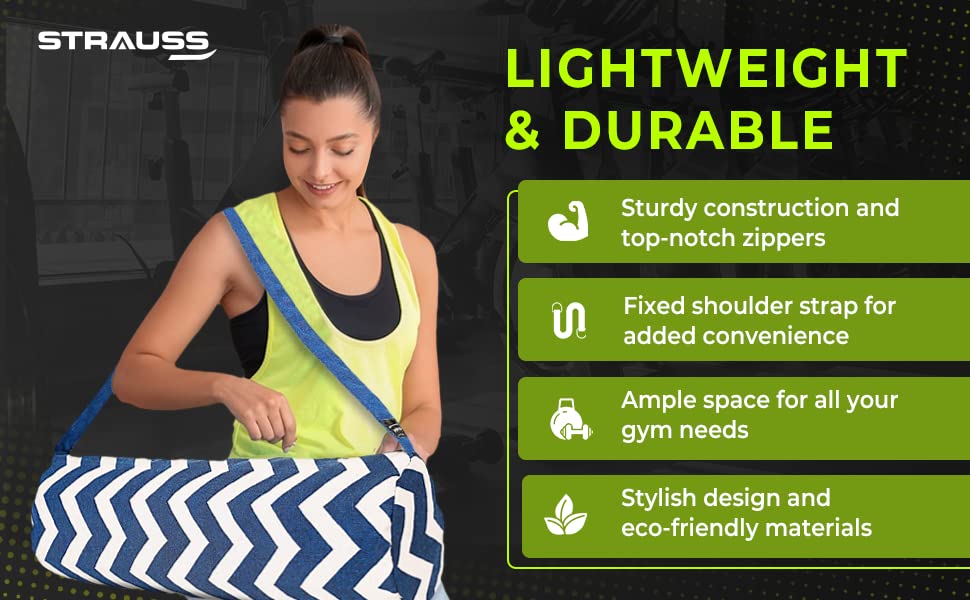 STRAUSS Jacquard Yoga Mat Bag | for Both Men and Women |Breathable, Durable  and Long- Lasting| Suitable for Yoga Mat, Travel and Gym | Eco- Friendly