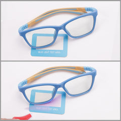 Intellilens | Zero Power Blue Cut Computer Glasses | Anti Glare, Lightweight & Blocks Harmful Rays | UV Protection Specs | For Boys & Girls | Blue | Wayfarer | Small
