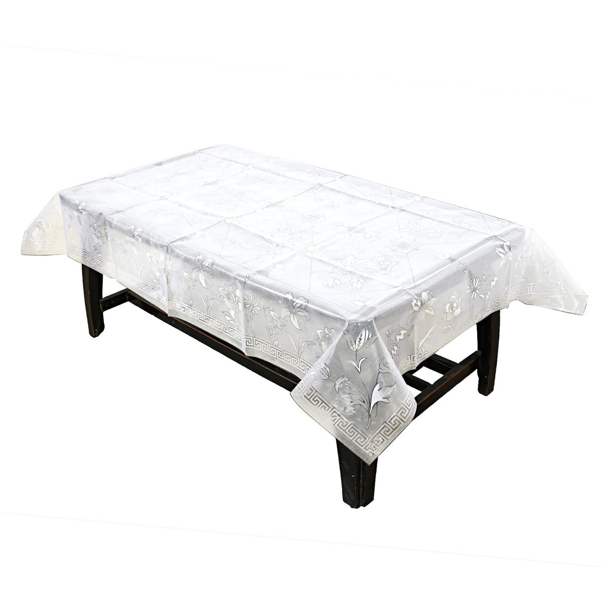 Heart Home PVC 4 Seater Centre Table Cover (White)- CTHH648, Standard