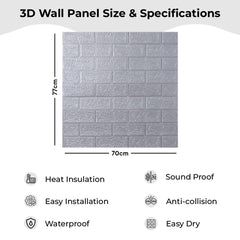 Kuber Industries Foam Brick Pattern 3D Wallpaper for Walls | Soft PE Foam | Easy to Peel, Stick & Remove DIY Wallpaper | Suitable on All Walls | Pack of 5 Sheets, 70 cm X 77 cm