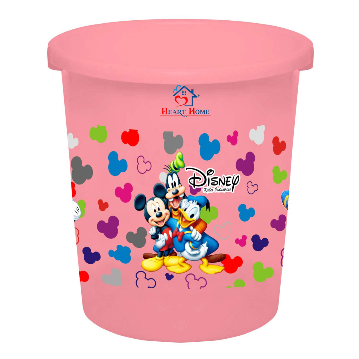 Heart Home Disney Team Mickey Print Plastic Dustbin/ Garbage Bin/ Waste Bin, 5 Liters (Pink) -HS_35_HEARTHS17316