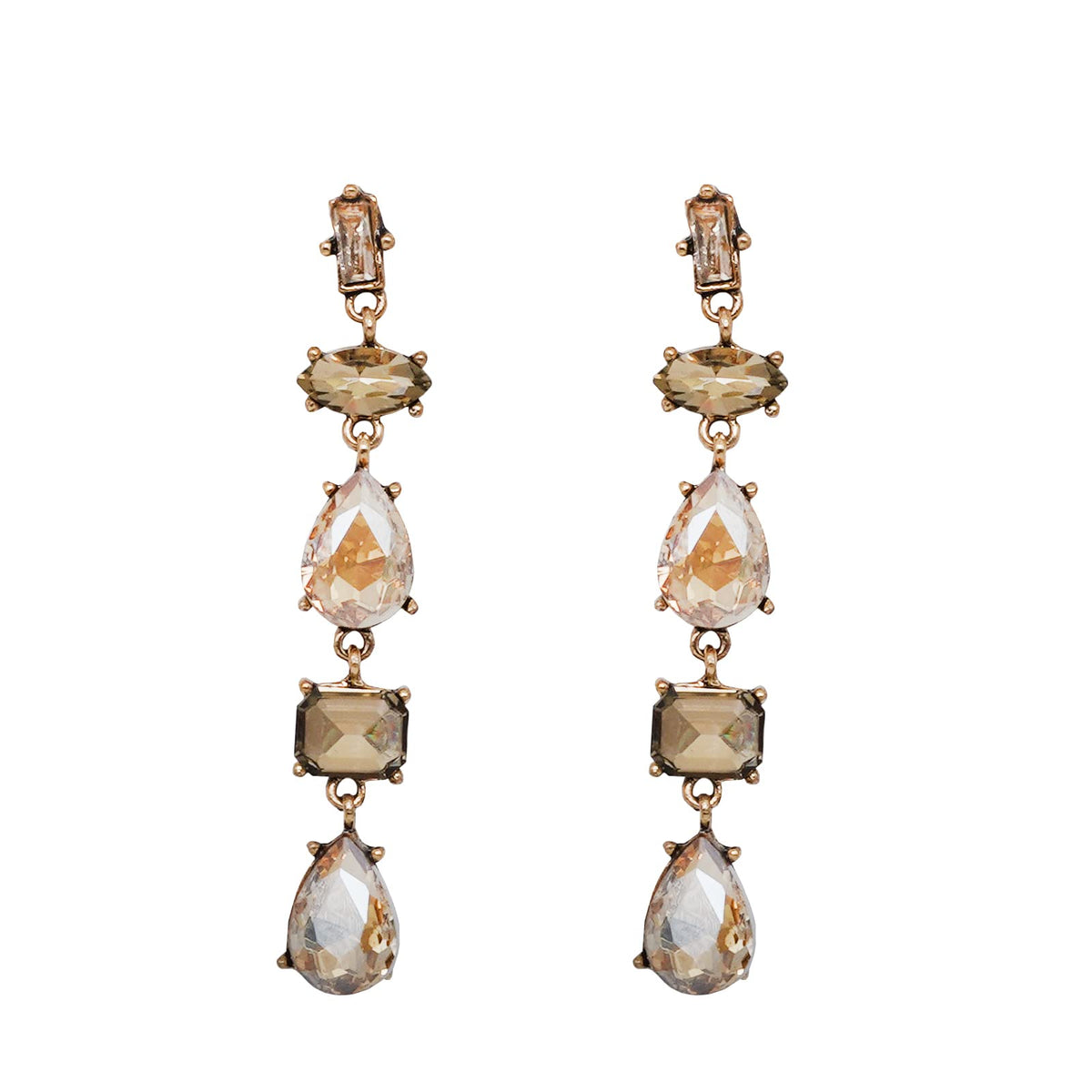 Joker & Witch Lucent Nude Crystal Drop Earrings for Women