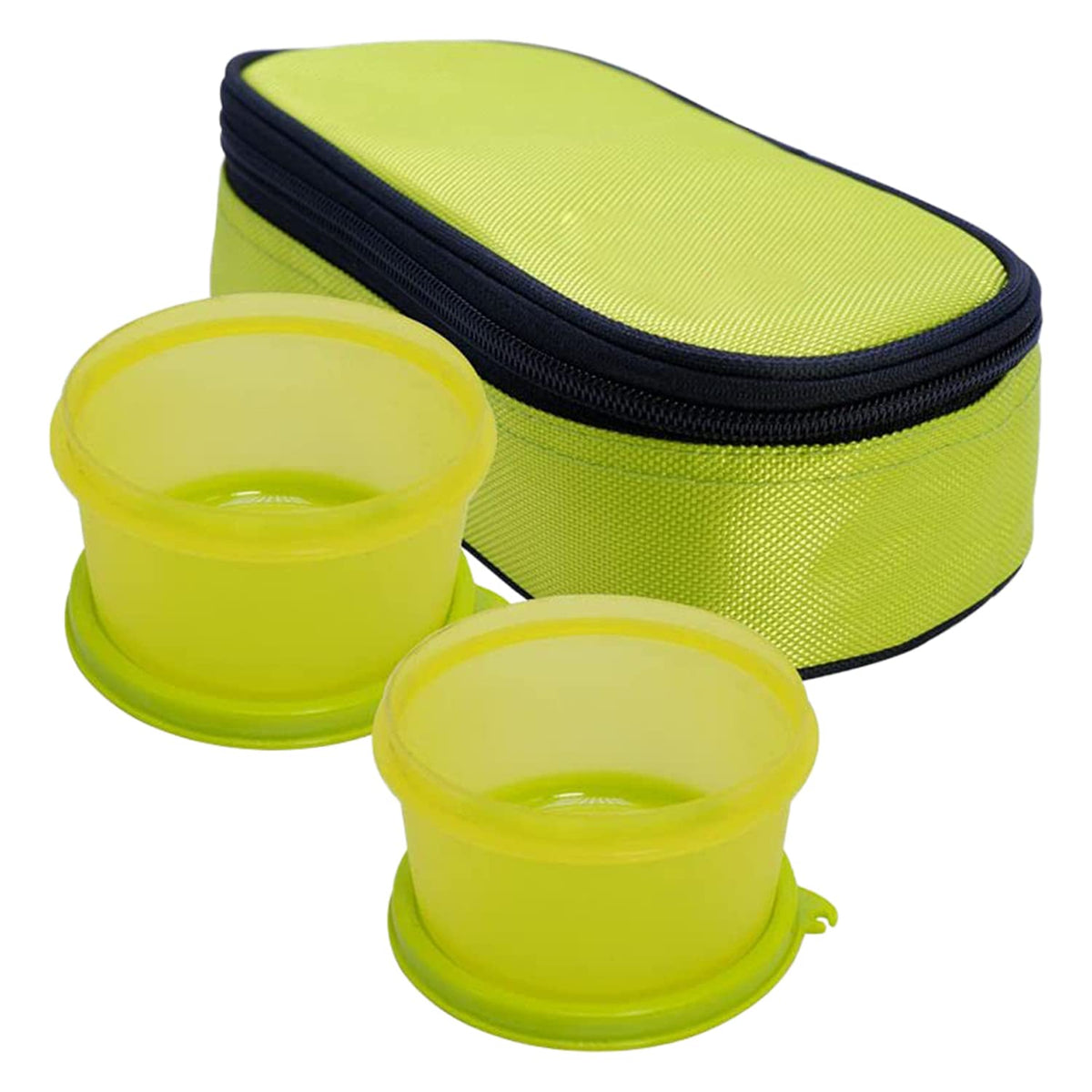 Heart Home Food/Microwave Safe 2 Plastic Containers Lunch Box Set with Cover for School/Office (Green)-50HH01224