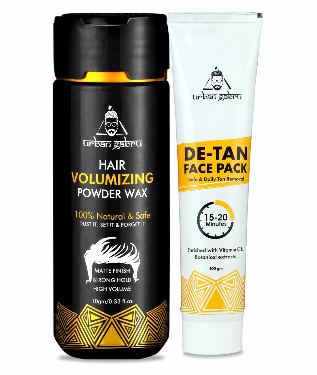 Urbangabru Hair Volumizing Powder 10 GM & De-Tan Face Pack 100 GM - Men's Grooming Combo Kit