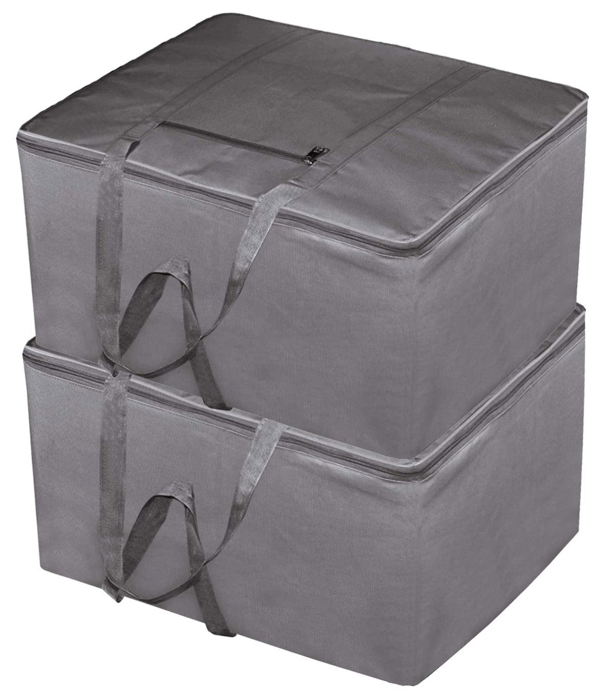 Kuber Industries Large Moisture Proof Wardrobe Organizer Storage Bag For Clothes With Zipper Closure and Handle- Pack of 2 (Grey)-HS43KUBMART26671