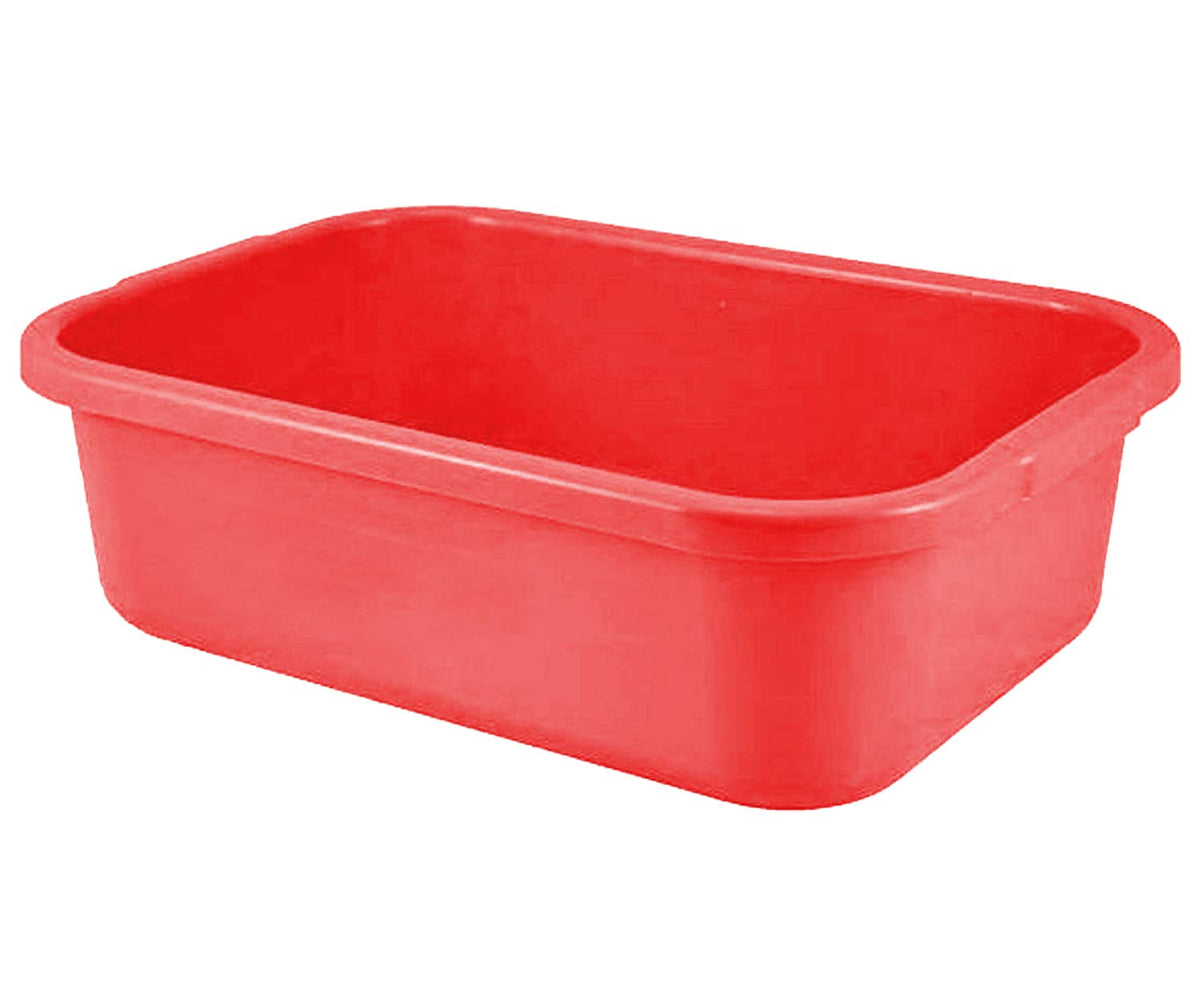 Kuber Industries Unbreakable Plastic Big Size Multipurpose Desk Organizer,kitchenTray,Storage Basket/Big Tray (Red)-KUBERMART1580