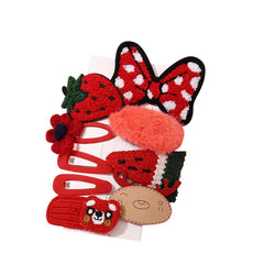 Melbees by Yellow Chimes Hair Clips for Girls Kids Hair Clip Hair Accessories For Girls Cute Characters Pretty Snap Hair Clips for Baby Girls 8 Pcs Red Alligator Clips for Hair Baby Hair Clips