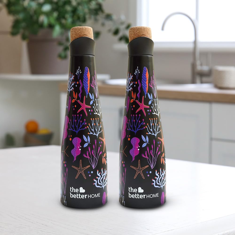 The Better Home Bliss Series Insulated Water Bottle 500ml with Cork Cap Water Bottle for Office Stainless Steel Water Bottles for Kids | Hot & Cold Water Bottle | Aesthetic Water Bottle