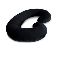 Kuber Industries Cotton Ultra Soft Hollow Fibre C Shaped Maternity Pillow,Pregnancy Pillow,Body Pillow with Zippered Cover (Black)-CTKTC39241