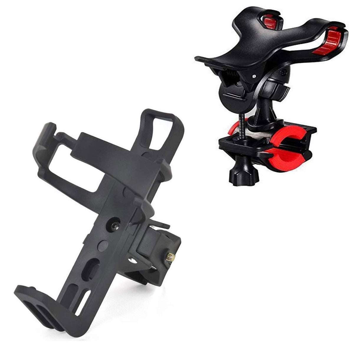 Strauss Cycle Mobile Phone Holder with Mount Bracket, (Black) and Bicycle Bottle Holder (Black)