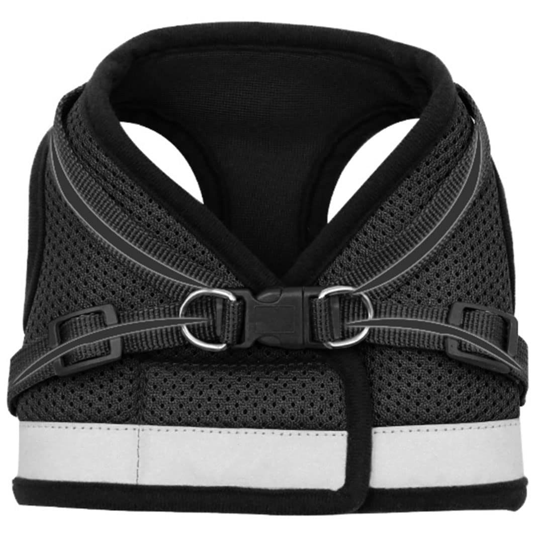 Kuber Industries Dog Chest Harness with Nylon Leash I No Pull, Soft Padded and Breathable Dog Vest I Adjustable, Reflective I Easy Control Dog Chest Belt I (XL, Black)