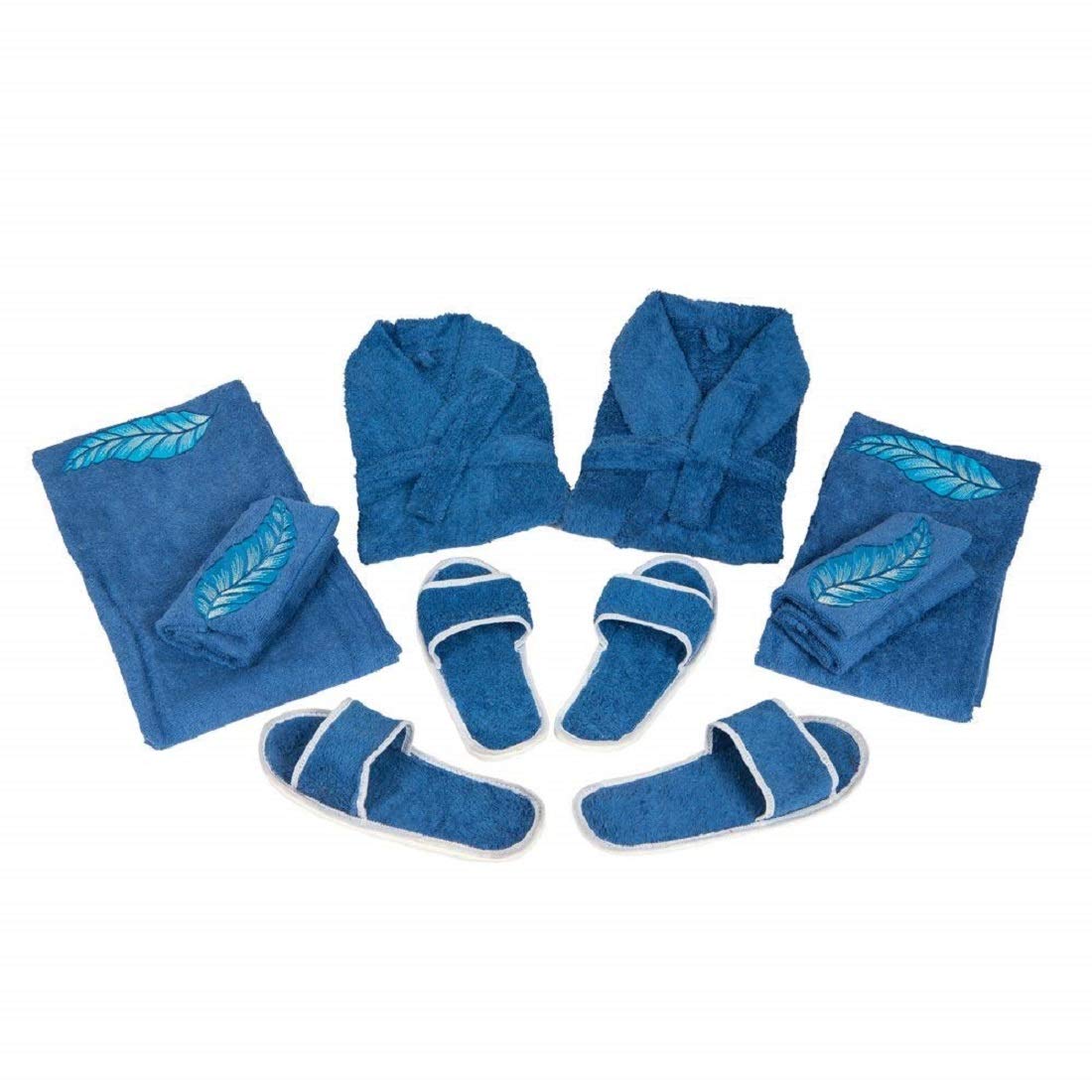 Kuber Industries Cotton 8 Piece Bathrobe Set - Blue,Free Size,KeshavKub3894