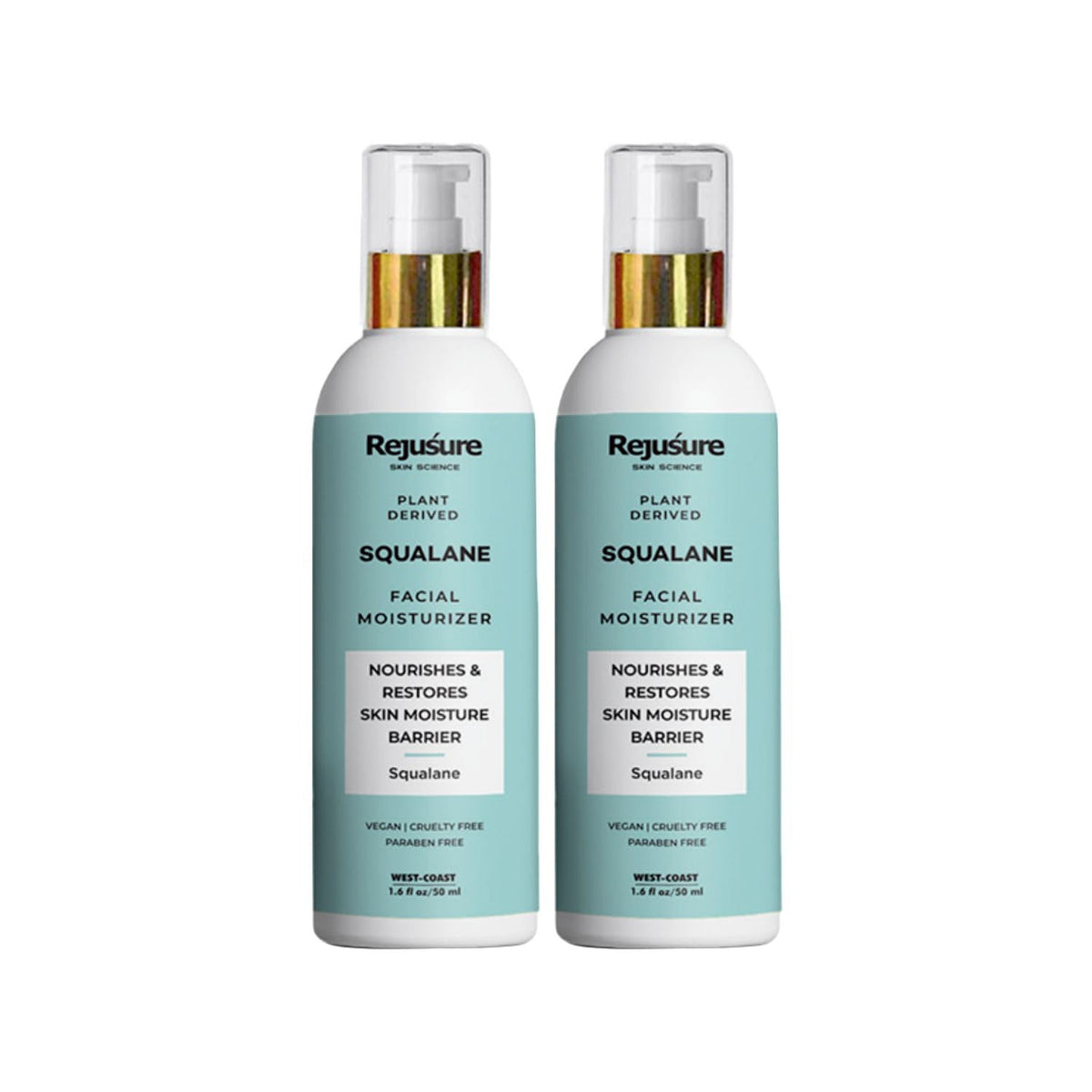 Rejusure Plant Derived Squalane + Vitamin E Face Moisturizer Nourishes & Restores Skin Moisture For Dry Skin– 50ml (Pack of 2)