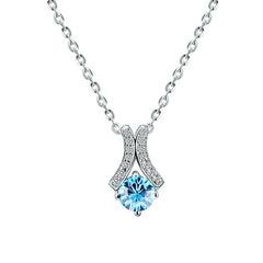 YELLOW CHIMES Swarovski Elements Blue Crystal Designer Pendant for Women and Girls