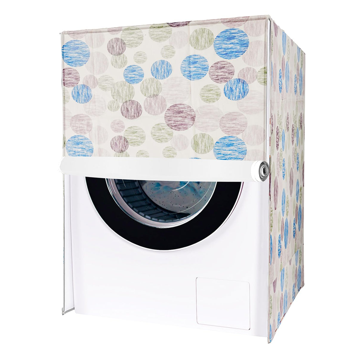 Kuber Industries Washing Machine Cover | Dot Print Washing Machine Cover | Soft PVC Front Load Washing Machine Cover | Multi