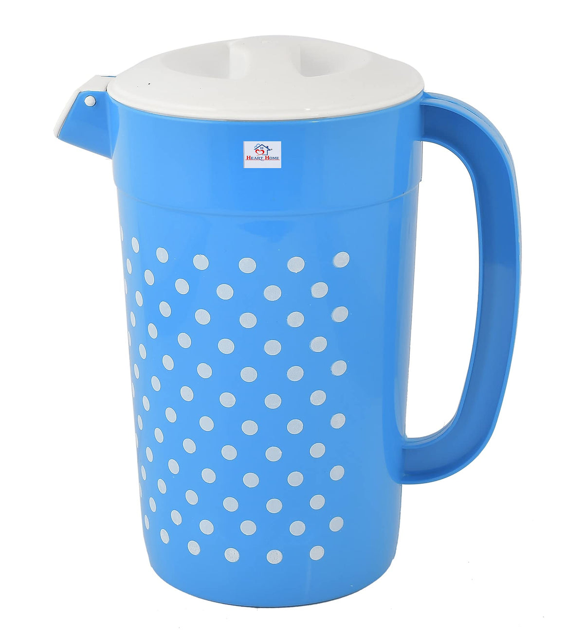 Heart Home Dot Printed Plastic Water & Juice Jug, Drinking Beverage Jug,with Lid for Daily Uses, 2.4 LTR (Blue)-HS42KUBMART25222