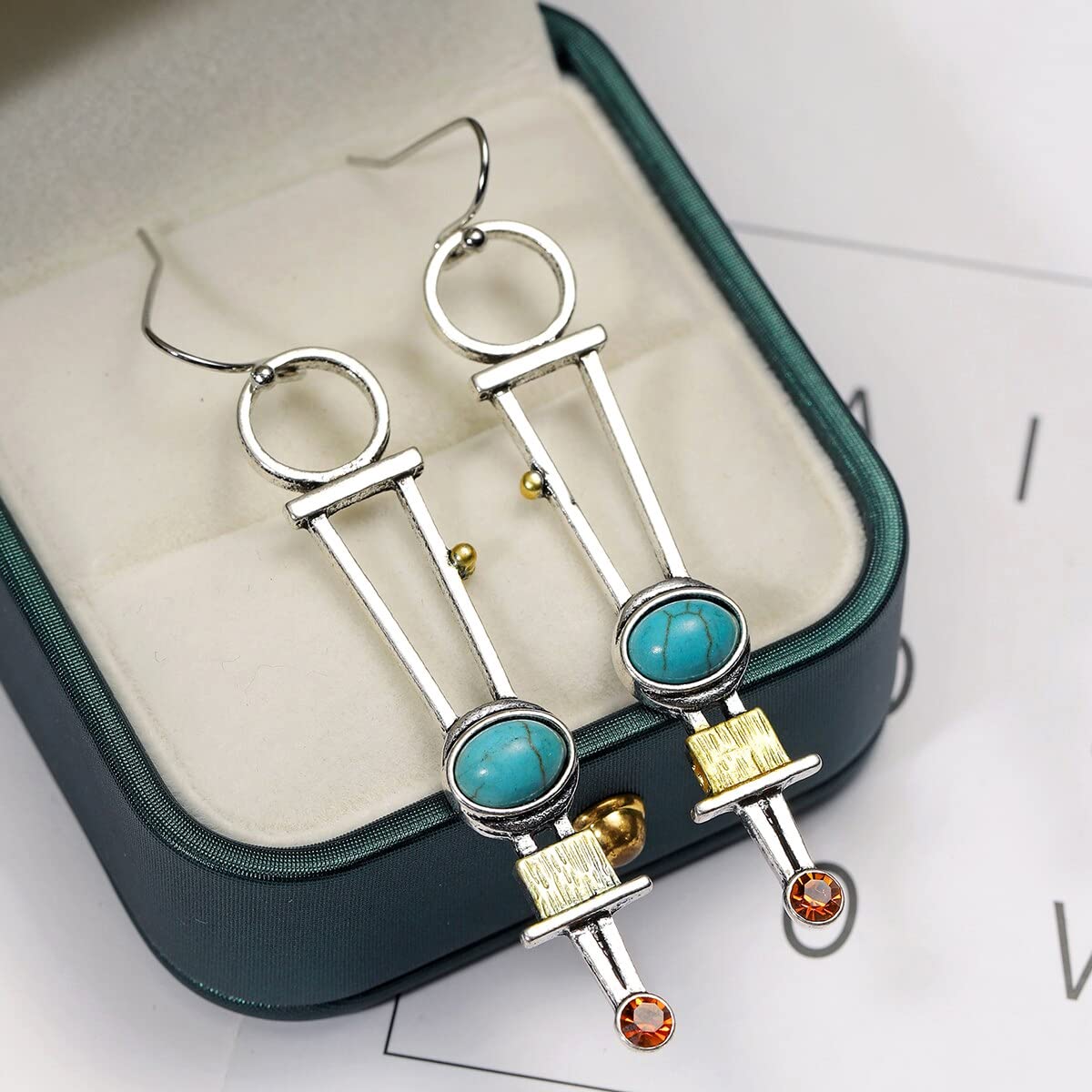 Yellow Chimes Earrings For Women Silver Toned Multicolor Stone Studded Geometrical Shaped Drop Earrings For Women and Girls