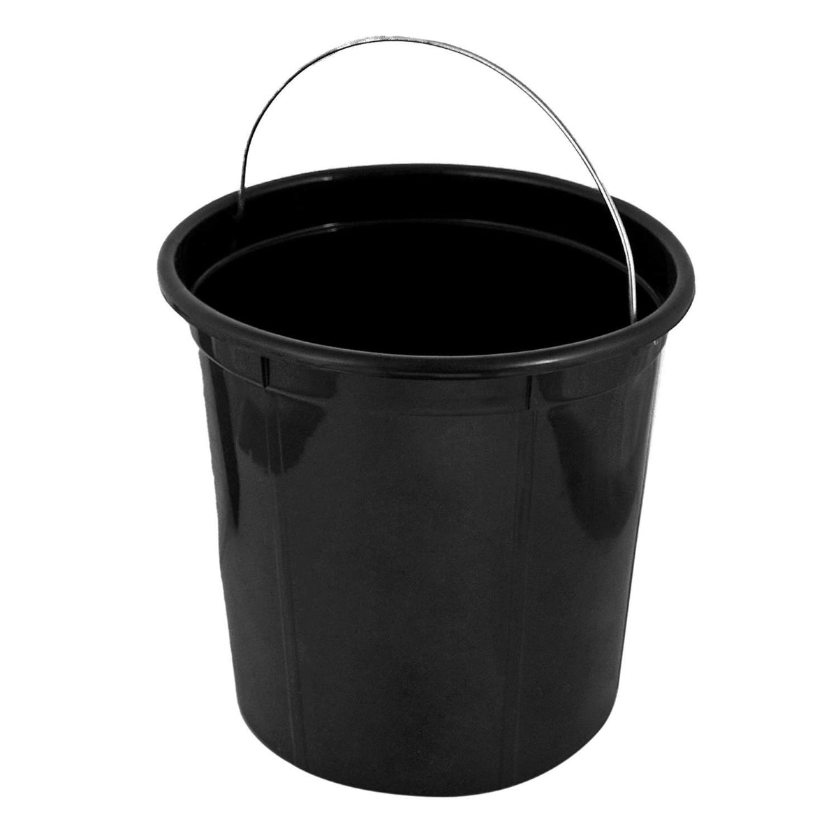 Kuber Industries Bucket For Bathroom|Unbreakable Plastic Bucket|Bathroom Bucket|Dustbin Bucket|Recycle Bin Basket (Black)