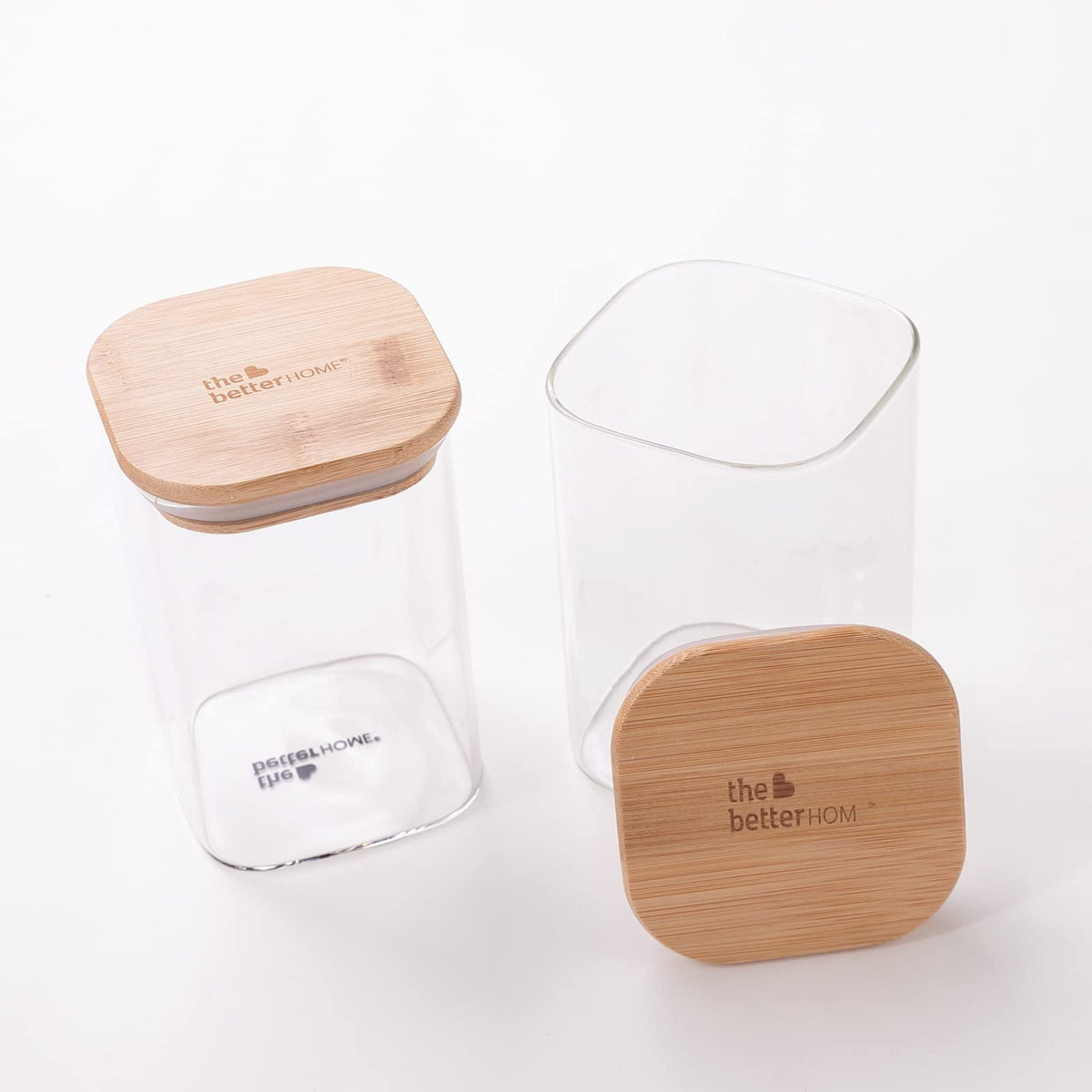 The Better Home Borosilicate Rectangular Glass Jar for Kitchen Storage