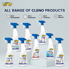 Cleno Tap & Shower Cleaner Spray to Clean Bathroom, Kitchen Tap, Shower, Faucet. Removes Limescale & Hard Water Spot, Soap Scum, Water Stains, Scaling - 450ml (Ready to Use)