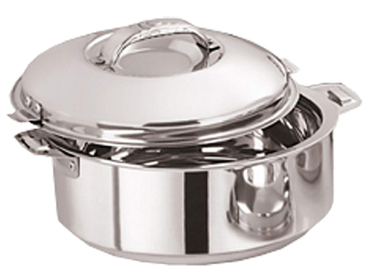 Kuber Industries Stainless Steel Solid Casserole - 2500ml, 1 Piece, Silver