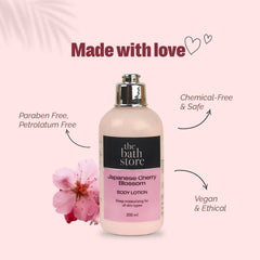 The Bath Store Japanese Cherry Blossom Body Lotion - Nourishing | Moisturizer | Smooth Skin (200ml)