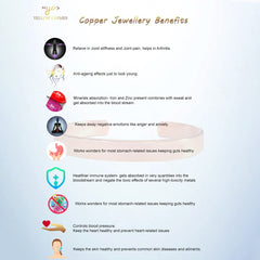 Yellow Chimes Copper Bracelet for Men Adjustable Wonderfully Hammered Pure Copper 2.10" Yoga Meditation Healing Peace Chakra Jewelry Bracelet for Women and Men.