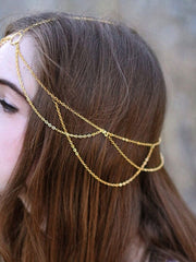 Yellow Chimes Head Chain for Women and Girls | Gold Toned Multilayer Head jewellery for women | Birthday Gift for girls and women Anniversary Gift for Wife