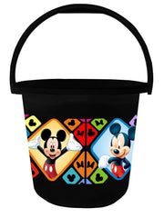 Heart Home Disney Minnie Mickey Print Unbreakable Virgin Plastic Strong Bathroom Bucket,18 LTR (Black)
