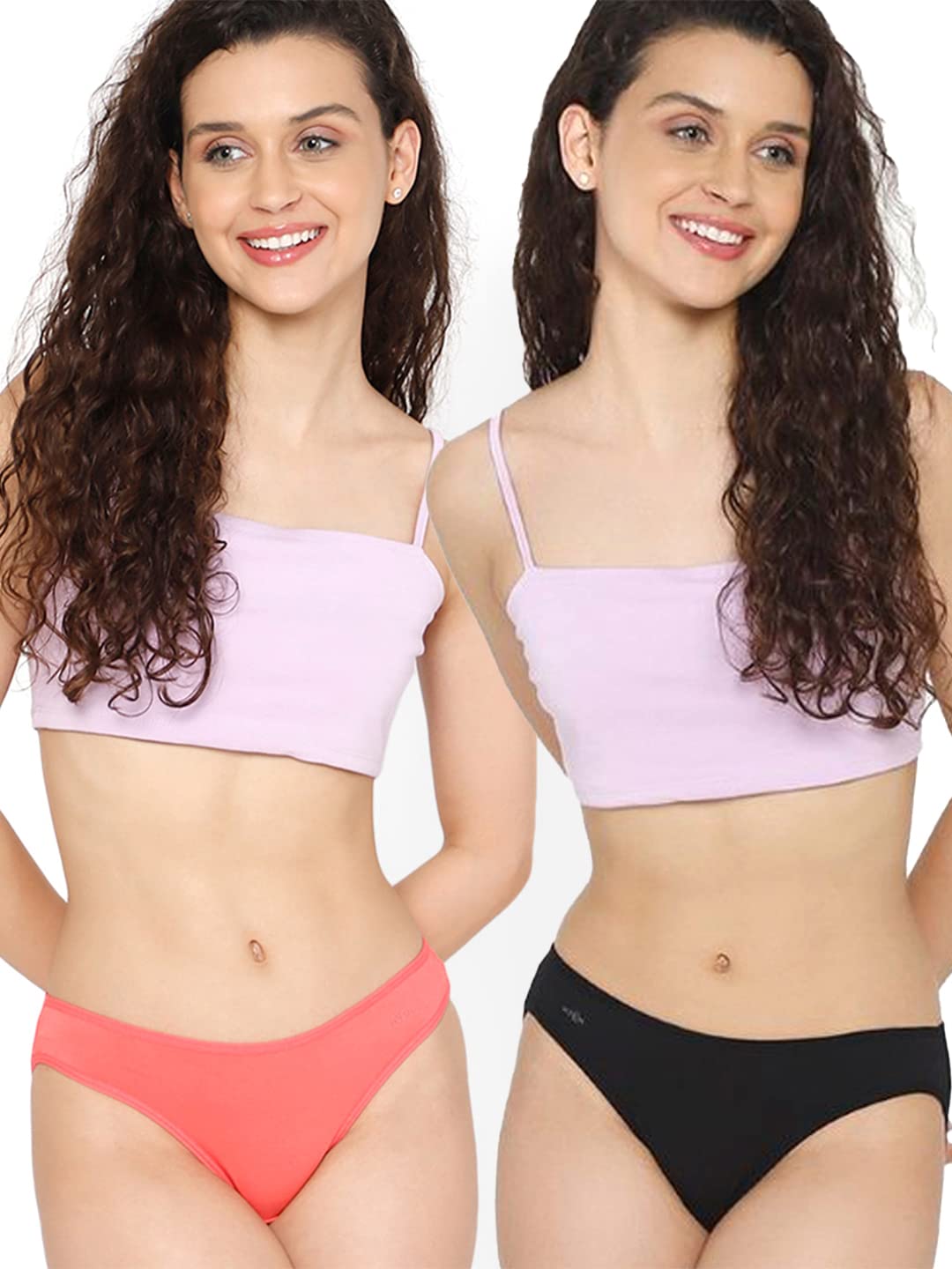 Mush Womens Ultra Soft Bamboo Modal Bikini Brief || Breathable Panties || Anti-Odor, Seamless, Anti Microbial Innerwear Pack of 2 (S, Rose Pink and Black)