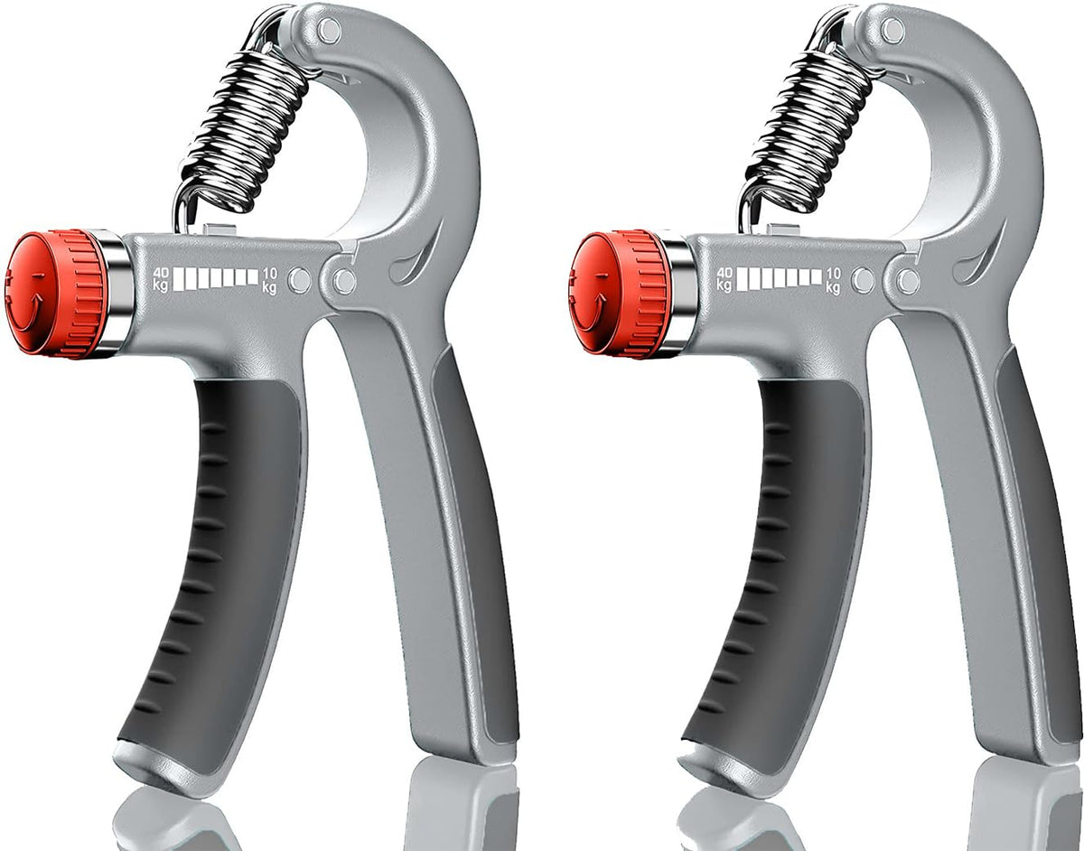 Strauss Adjustable Hand Grip Strengthener - Grey & Black (Pack of 2)