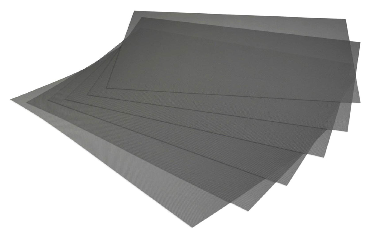 Kuber Industries 6 Pieces PVC Refrigerator/Fridge Multipurpose Drawer Mat Set(Black) - CTKTC032284