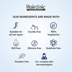 Haironic Hyaluronic Acid Hydrating, Hair Thinning Post Wash Treatment Hair Serum | All Hair Types, Controls Frizz, Brittleness, Hair Loss - 100ml