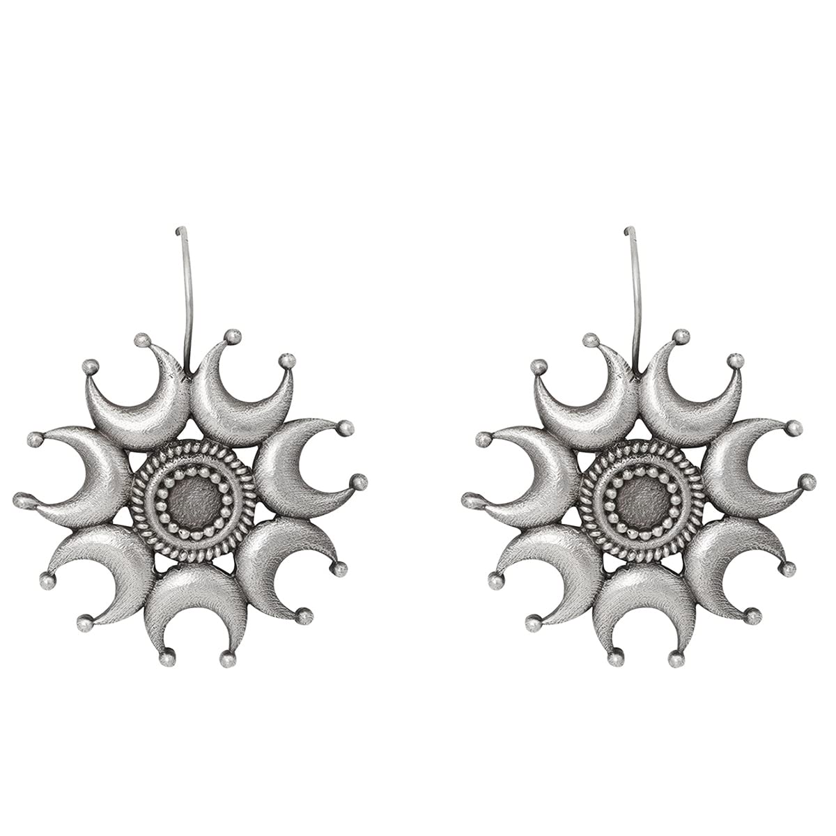 Teejh Kyra Silver Oxidised Earrings For Women